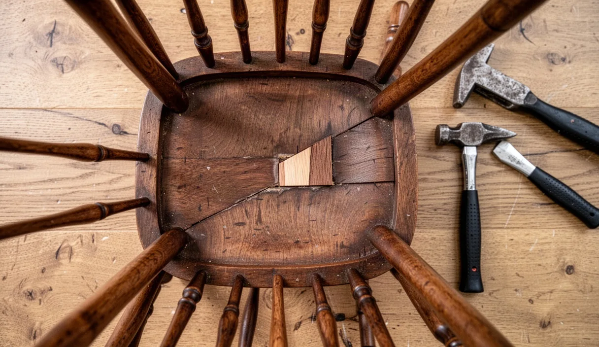 Fixing Loose Chair Joints with Small Hardwood Wedges